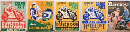 BATHURST: A collection of five Australian Arai 500 Grand Prix Bathurst posters including 1985 & 1988