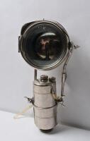 LUCAS: A fine early Lucas acetylene motorcycle lighting setup, comprising No. 51 remote generator with twin brackets attached to peaked headlamp No. 351 - 2