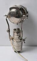 LUCAS: A fine early Lucas acetylene motorcycle lighting setup, comprising No. 51 remote generator with twin brackets attached to peaked headlamp No. 351 - 3