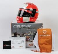 SCHUMACHER: A MEMENTO EXCLUSIVES replica SCHUBERTH RF1 Michael Schumacher Formula 1 Official Show/Replica Helmet (SCH217) in Ferrari, vodafone livery. CoA's - 2