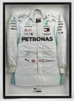 HAMILTON: A replica 2019 AMG PETRONAS Official Licensed Race race suit signed by Lewis Hamilton
