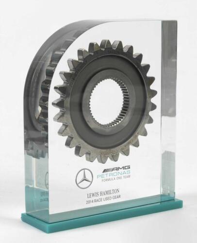 HAMILTON: A AMG PETRONAS FORMULA ONE TEAM Mercedes-Benz used race gear from the 2014 Mercedes F1 W05 Hybrid of Lewis Hamilton