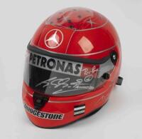 SCHUMACHER: A 2010 Michael Schumacher Mercedes-AMG Petronas Schuberth RF1 Formula 1 Official Show/Replica Helmet (P-MS 281/09-10). Tear off signed by Michael Schumacher at Monaco 2010
