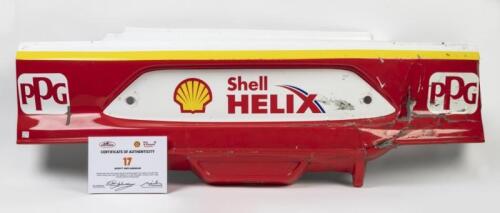 McLAUGHLIN: A rear centre from the DJR Team Penske Shell V-Power Racing Team Gen2 Ford Mustang GT (S550) of Scott Mclaughlin. Centre bar signed by Scott McLaughlin. CoA