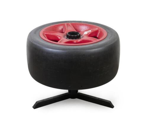 FALCON EB: A DJR tyre coffee table from Dick Johnson's Shell-FAI Racing Team Ford Falcon EB. As used during the 1994 Australian Touring Car Championship. Dunlop tyre signed by Dick Johnson. CoA