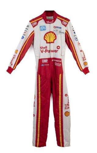 D'ALBERTO: A OMP racing suit as worn by Tony D'Alberto during the 2017 Virgin Australia Supercars Championship for DJR Team Penske, Shell V-Power Racing Team. Dick Johnson signature