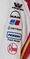 D'ALBERTO: A OMP racing suit as worn by Tony D'Alberto during the 2017 Virgin Australia Supercars Championship for DJR Team Penske, Shell V-Power Racing Team. Dick Johnson signature - 8