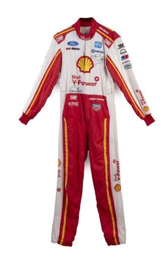 COULTHARD: A OMP racing suit (IA853OAPSFC) as worn by Fabian Coulthard during the 2017 Virgin Australia Supercars Championship for DJR Team Penske, Shell V-Power Racing Team. Dick Johnson & Fabian Coulthard signatures. CoA
