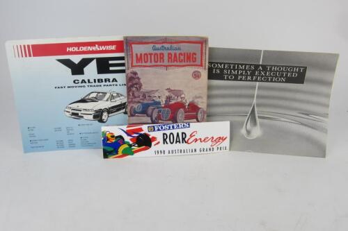 AUSTRALIAN MOTORSPORT/MOTORING: Four items relating to Australian Motorsport/Motoring. Holden Calibra and Ford Falcon sales brochures