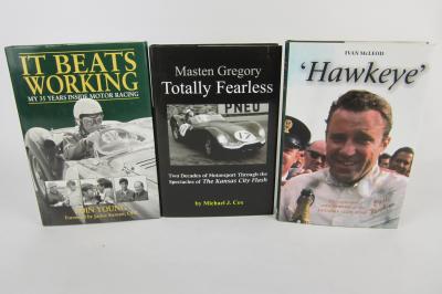 MOTOR RACING: Three hardcover books detailing motor racing and drivers. 'It Beats Working' authored and signed by Eoin Young