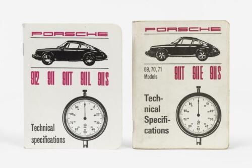 911: Two Porsche 912 and 911 Technical Specifications booklets. English text