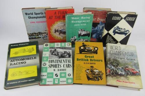 MOTOR RACING: A collection of nine period hardcover books detailing motor racing