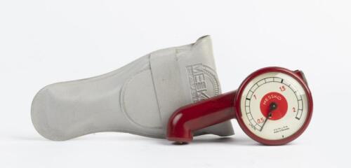 TYRE GAUGE: A West German MESSKO tyre pressure gauge. With pouch