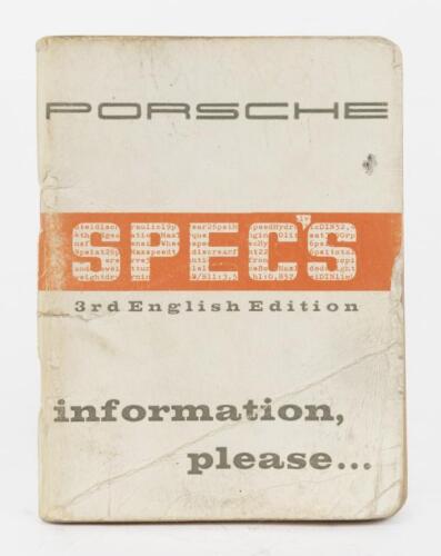 356: An original 1980 reprint of PORSCHE 356 'SPEC'S' booklet. English text
