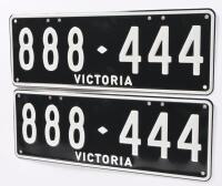 Six-digit Victorian Custom numerical plates '888.444', sold with rights to display&nbsp; - 6