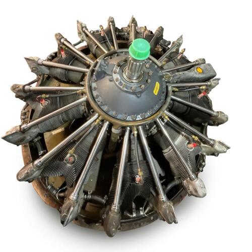 RADIAL ENGINE: An impressive Pratt Whitney radial engine model 'R-1340-AN1'. Single row 9 cylinder air-cooled radial design, displacing 1,344 cubic inches, 550-600HP.