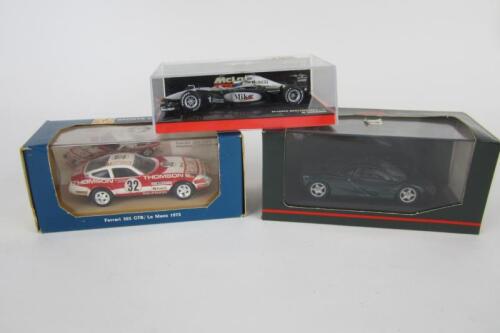 FERRARI/McLAREN: Three 1:43 scale Ferrari/McLaren scale models