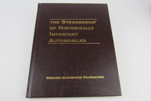 SIMEONE AUTOMOTIVE FOUNDATION: 'The Stewardship Of Historically Important Automobiles' leatherbound hardcover book by Simeone Automotive Foundation