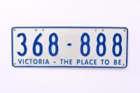 Six-digit Victorian Custom numerical plates '368-888', sold with rights to display - NO RESERVE
