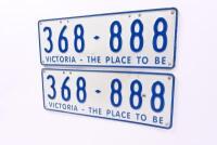 Six-digit Victorian Custom numerical plates '368-888', sold with rights to display - NO RESERVE - 6