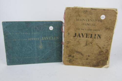 JOWETT JAVELIN: Two publications relating to the 1.5 Litre Jowlett Javelin