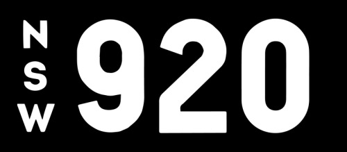 Three-digit New South Wales heritage plates '920', sold with rights to display [Location: Sydney]