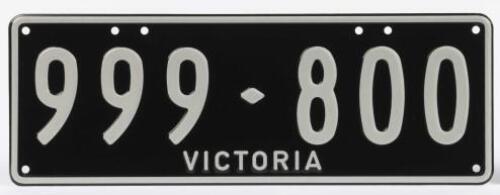 Six-digit Victorian Custom numerical plates '999.800', sold with rights to display - NO RESERVE