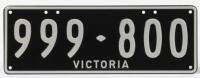 Six-digit Victorian Custom numerical plates '999.800', sold with rights to display - NO RESERVE