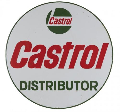 CASTROL: A large 'Castrol Distributor', circular enamel sign, (91 cm diameter)