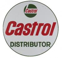 CASTROL: A large 'Castrol Distributor', circular enamel sign, (91 cm diameter)