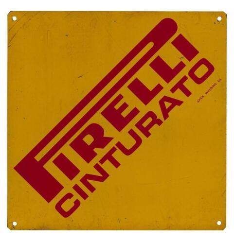 PIRELLI: A yellow 'Pirelli Cinturato' diamond tin sign, (30cm square)