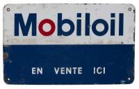 MOBILOIL: A French 'Mobiloil - En Vente Ici' (On Sale Here) enameled sign, (29cm high x 48 cm wide)