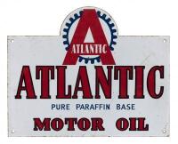 ATLANTIC: An 'Atlantic Motor Oil' enameled sign, (35cm high x 44cm wide)