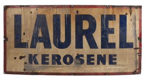 LAUREL: A large 'Laurel Kerosene' enameled sign, 91.5cm high x 182cm wide