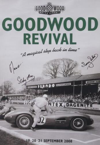 GOODWOOD: A 2008 Goodwood Revival poster. Lord March, Stirling Moss, Murray Walker signatures