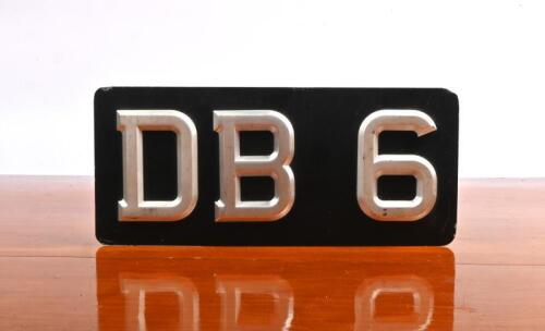DB 6: An Aston Martin DB 6 number plate. No rights to display