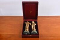 NEO-CLASSICAL FIGURINES: A pair of resin neoclassical naked maiden figures - 4
