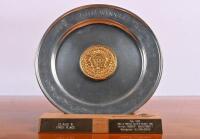 TARGA TASMANIA: A TARGA TASMANIA 'CLASS WINNER' Kirra pewter trophy plate as awarded for 'CLASS 1E FIRST PLACE' during the 1995 TARGA TASMANIA