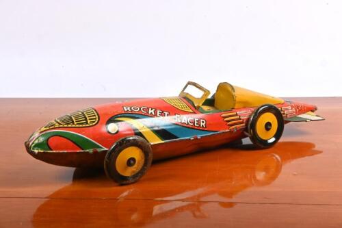 ROCKET RACER: A Marx 'Rocket Racer' tin litho wind up clockwork race car toy