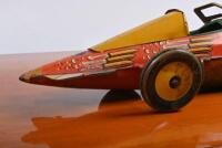 ROCKET RACER: A Marx 'Rocket Racer' tin litho wind up clockwork race car toy - 4