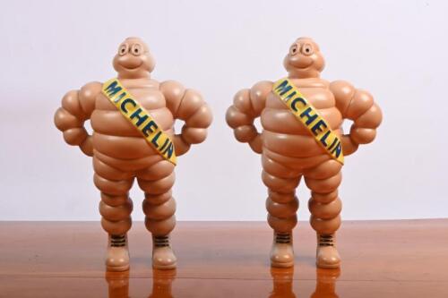 MICHELIN MAN: A pair of two modern 12 inch MICHELIN MAN mascots