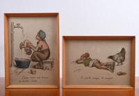 FRENCH DRAWINGS: Two circa 1930's colour prints by Georges Redon. French child scenes