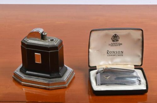 RONSON: Two RONSON lighters. TOUCH TIP & Varaflame Premier Classic Gold V Model lighters