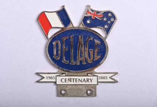 DELAGE: A DELAGE CENTENARY 1905 - 2005 grill badge