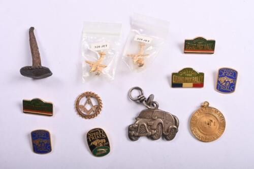 BADGES: An assortment of badges. GEELONG SPEED TRIALS, 1990's DUTTON GRAND PRIX RALLY, BOB JANE T-MARTS GRAND PRIX BALL badges