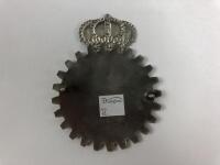 R.A.C SPAIN: A chrome 'Real Automovil Club De Espana' (Royal Automobile Club of Spain) car badge, measures 8.5cm in diameter. - 2