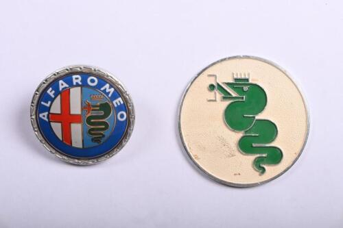 ALFA ROMEO: Two Alfa Romeo badges. 'ALFA ROMEO' & Serpent badge