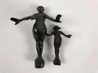 LADY NYMPH: Two lady nymph diving mascots. Chrome and brass - 2
