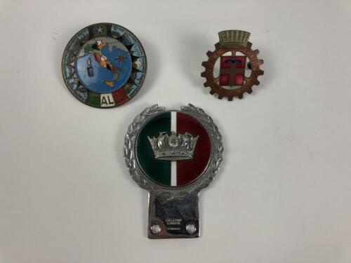 ITALY: Three superb Italian Country and Car Club badges including brass Automobile Club Torino, Italy car club badge