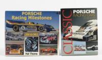 CLASSIC PORSCHE: Two hardcover books detailing Porsche racing cars. 'CLASSIC PORSCHE RACING CARS' by Michael Cotton